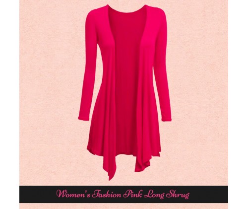 Womens Fashion Pink Long Shrugs